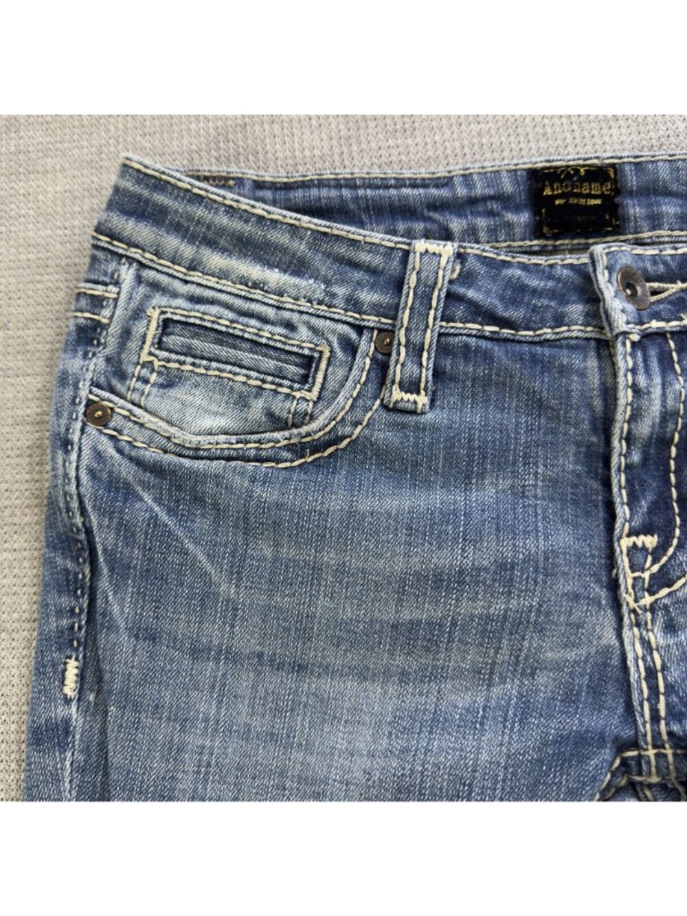 Anoname Joelle Bootcut Jeans Womens Size 27 Distressed Medium Wash Denim 28x32 - Picture 9 of 16